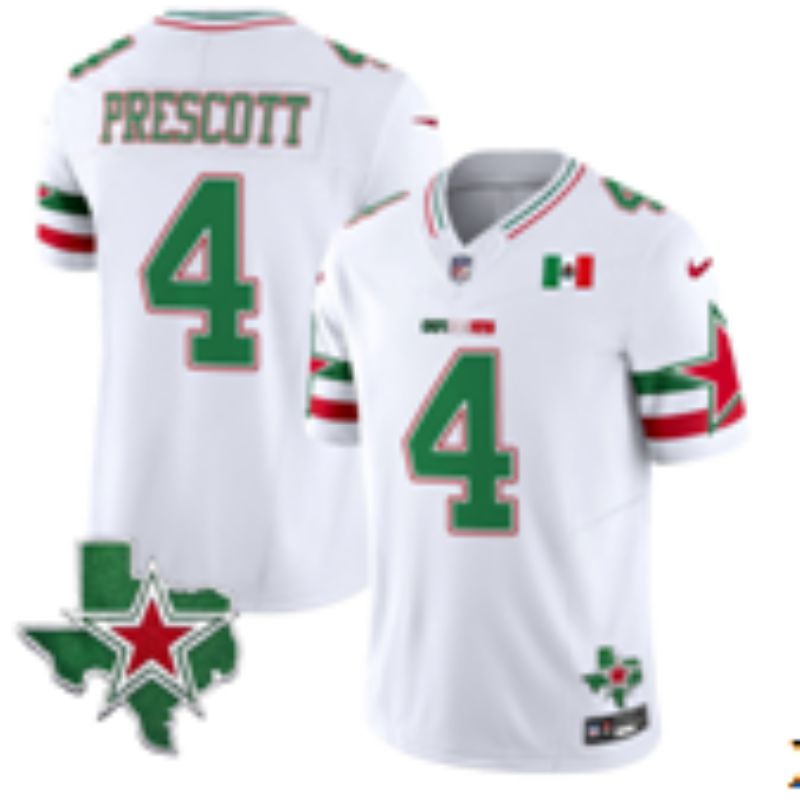 Men 2026 Dallas Cowboys #4 Prescott White 3th generations Nike Limited NFL Jersey style 02